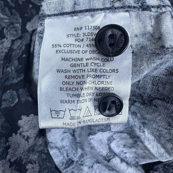 Levis Mens XL Floral Shirt Navy Black Button Up Short‎ Sleeve Versatile Classic - Picture 6 of 11